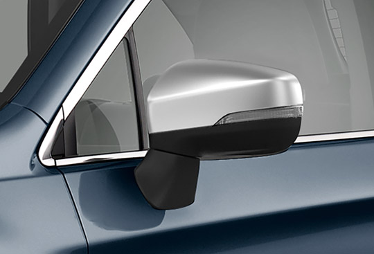 Satin Chrome Power-folding Door Mirrors